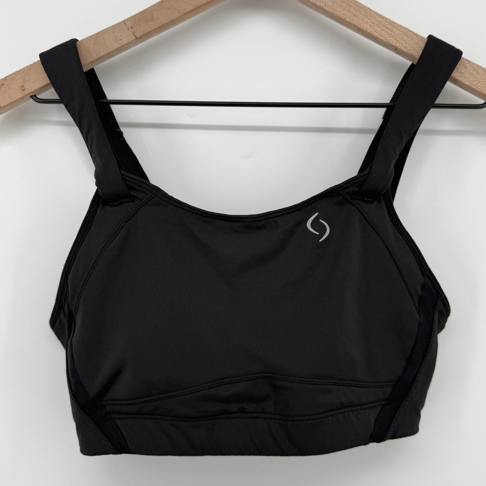 Moving Comfort Jubralee Sports Bra Red Black 32DD Hook & Loop Straps 350042